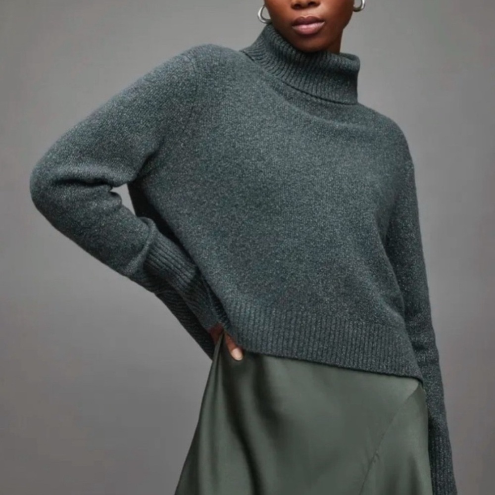 NEW ALL Saints arta crop wools blend sweater Medium